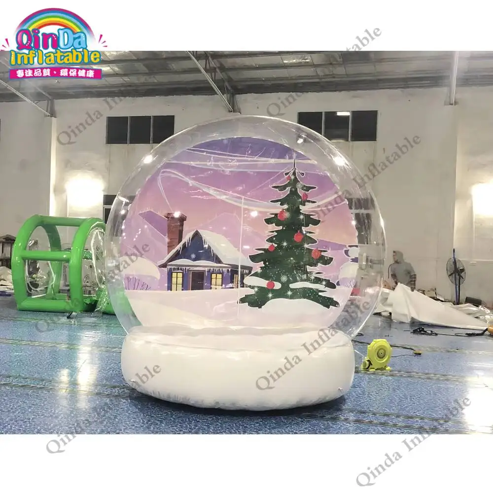 Commercial Quality Human Size Snow Globe Tent, Chridtmas Decoration White Inflatable Snow Globe For Photography