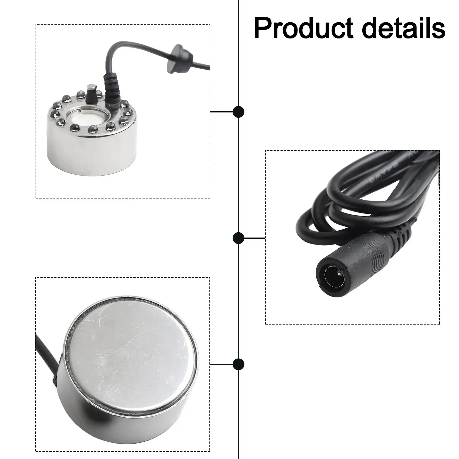 Humidifier Fog Maker Stainless Steel 1 Pc Atomizer 12led Lights DC24V Rockery Sprayer Self-protection Practical