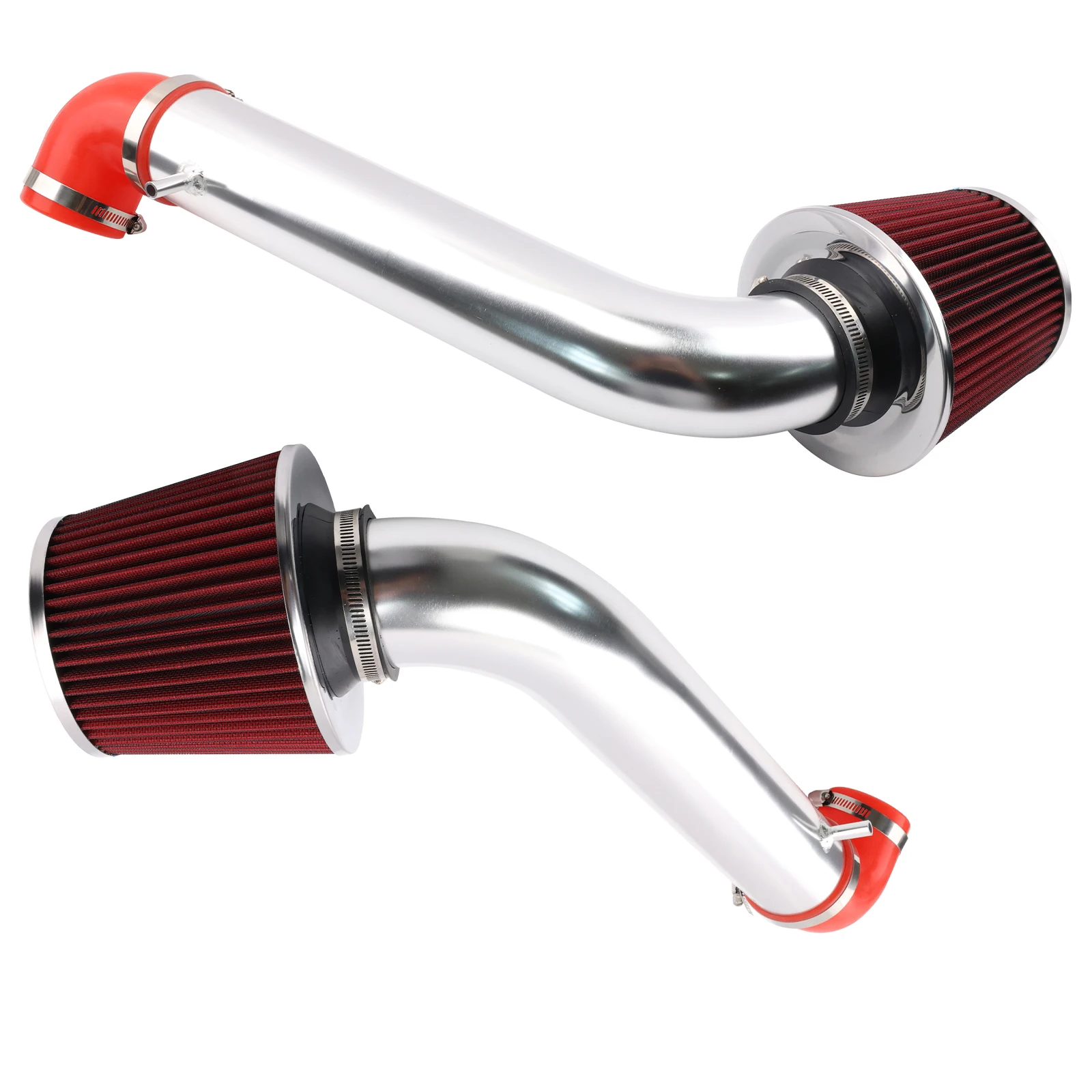 สั้น Ram Air Intake ชุดท่อ + ตัวกรองสีแดงสําหรับ 1991-1995 JEEP Wrangler 2.5L 4.0L L4 L6 Racing System