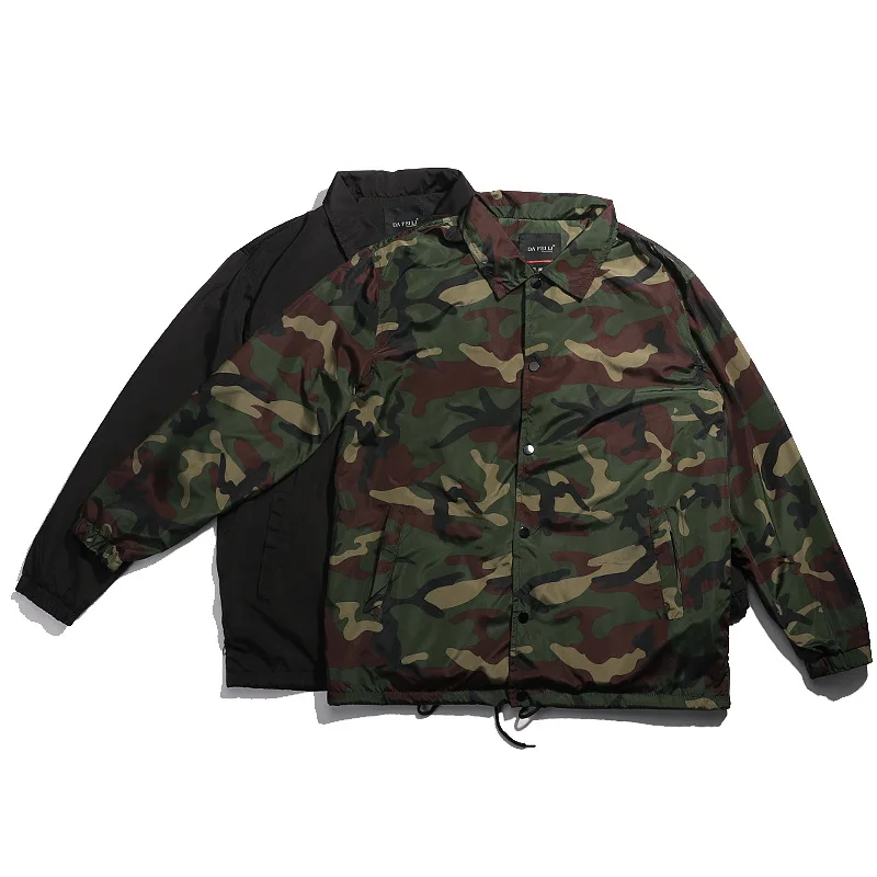 Nylon black rain green coach varsity wholesale blank camo camouflage vintage football training windbreaker baseball jacket mens