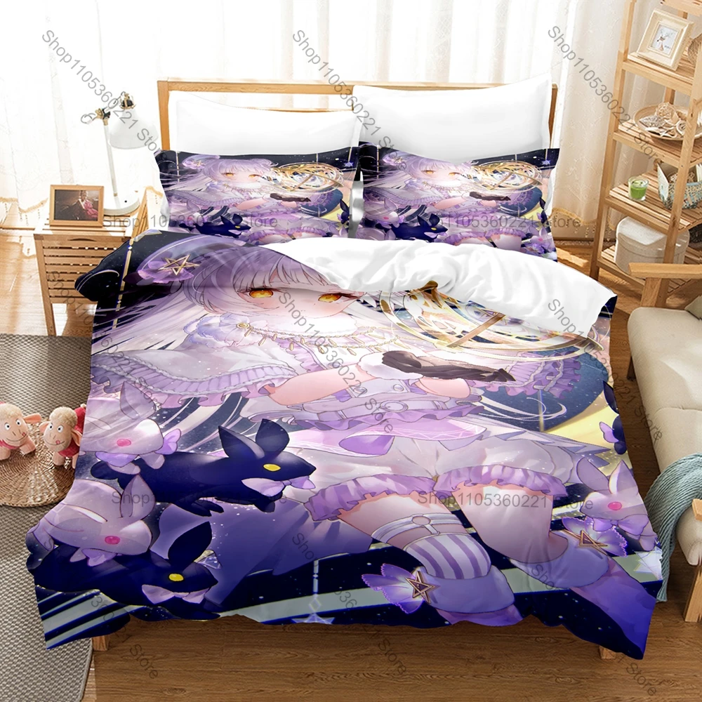 Personality Murasaki Shion Bedding Set New Duvet Cover Pillowcase Soft Comfortable Bed Set For Anime Fans All Sizes Home Textile