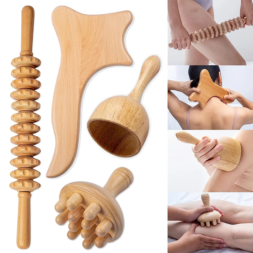 

Wood Therapy Massage Tools for Body Shaping, Maderoterapia Kit Colombiana, Lymphatic Drainage & Anti Cellulite Muscle Massager