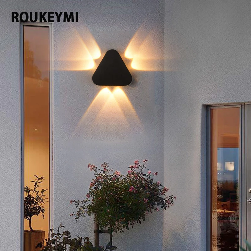 ROUKEYMI Indoor Wall Lamps Aluminum Waterproof Patio Sconce IP65 Living Room Home Decoration Modern Garden Outdoor Led Lights