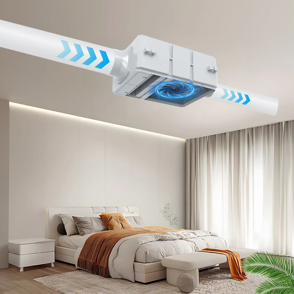 KCColorado-Ventilateur d'air frais efficace, économie d'énergie de purification, système d'air frais intégré, matériau ABS, facile à installer, 150mm