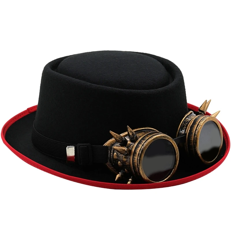 Flat Top Hat Wide Brimmed Hat Halloween Props Hat Cosplay Supplies