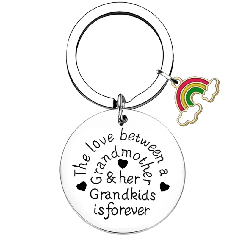 Grandma Key Chain Ring Love Between A Grandmother & Grandkids is Forever keychains pendant gift