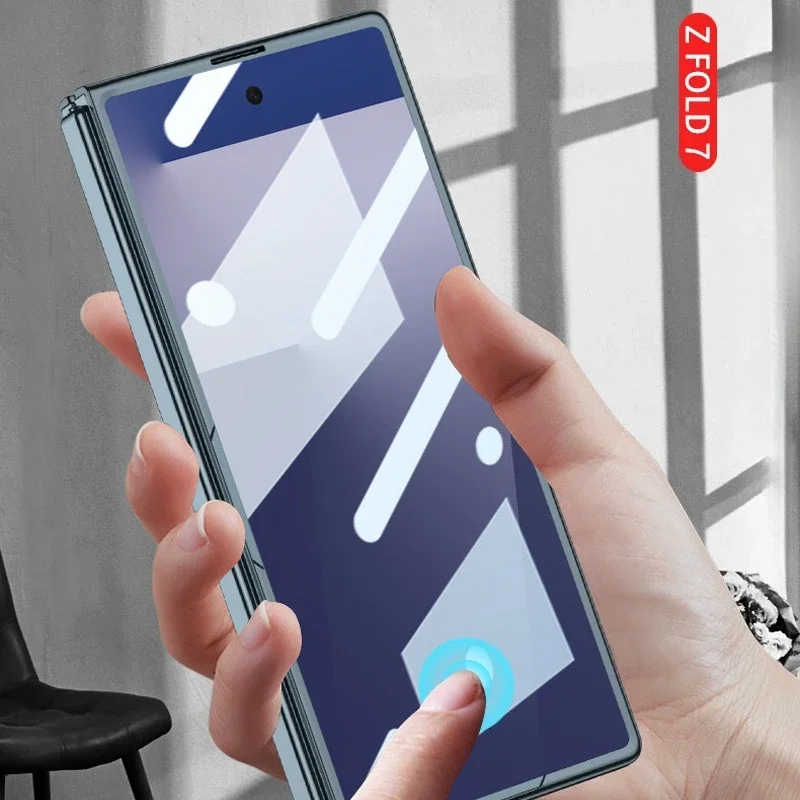 Custodia per telefono galvanica trasparente con pellicola a conchiglia per Samsung Z Fold 7 6 5G Fold7 Fold6 Custodia protettiva antiurto con cerniera