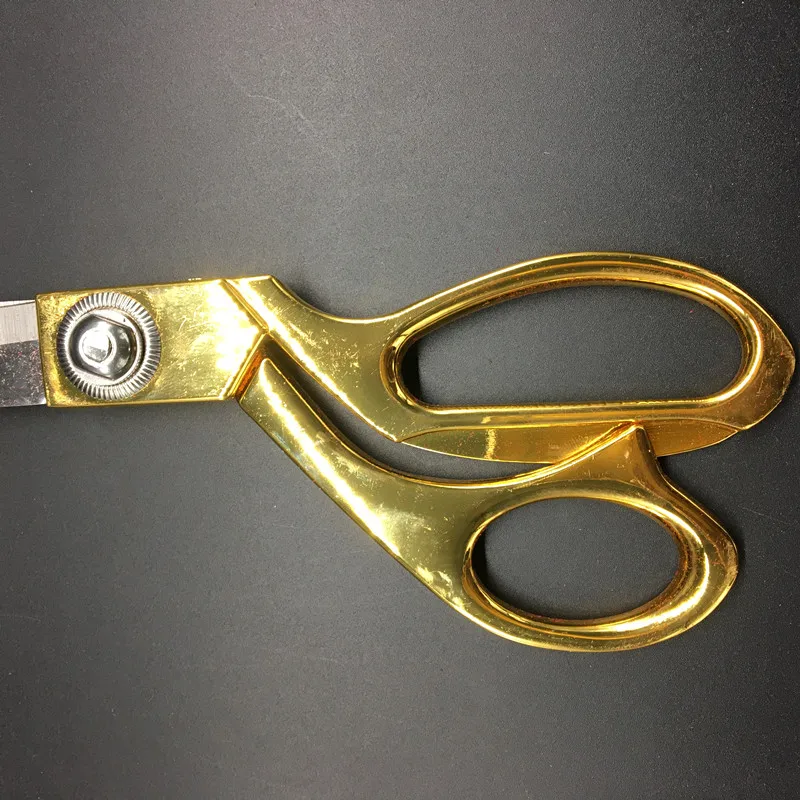 Stainless Steel Tailor Sewing Scissors, Golden Handle, Sharp Blade, Fabric Craft Cutting, Textile Clothes Shears, 8\