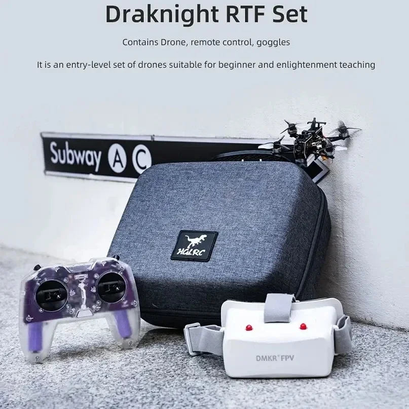 

HGLRC Draknight 2-дюймовый телефон Draknight Дрон с дистанционным управлением C1 5,8G FPV очки для начинающих пилотов