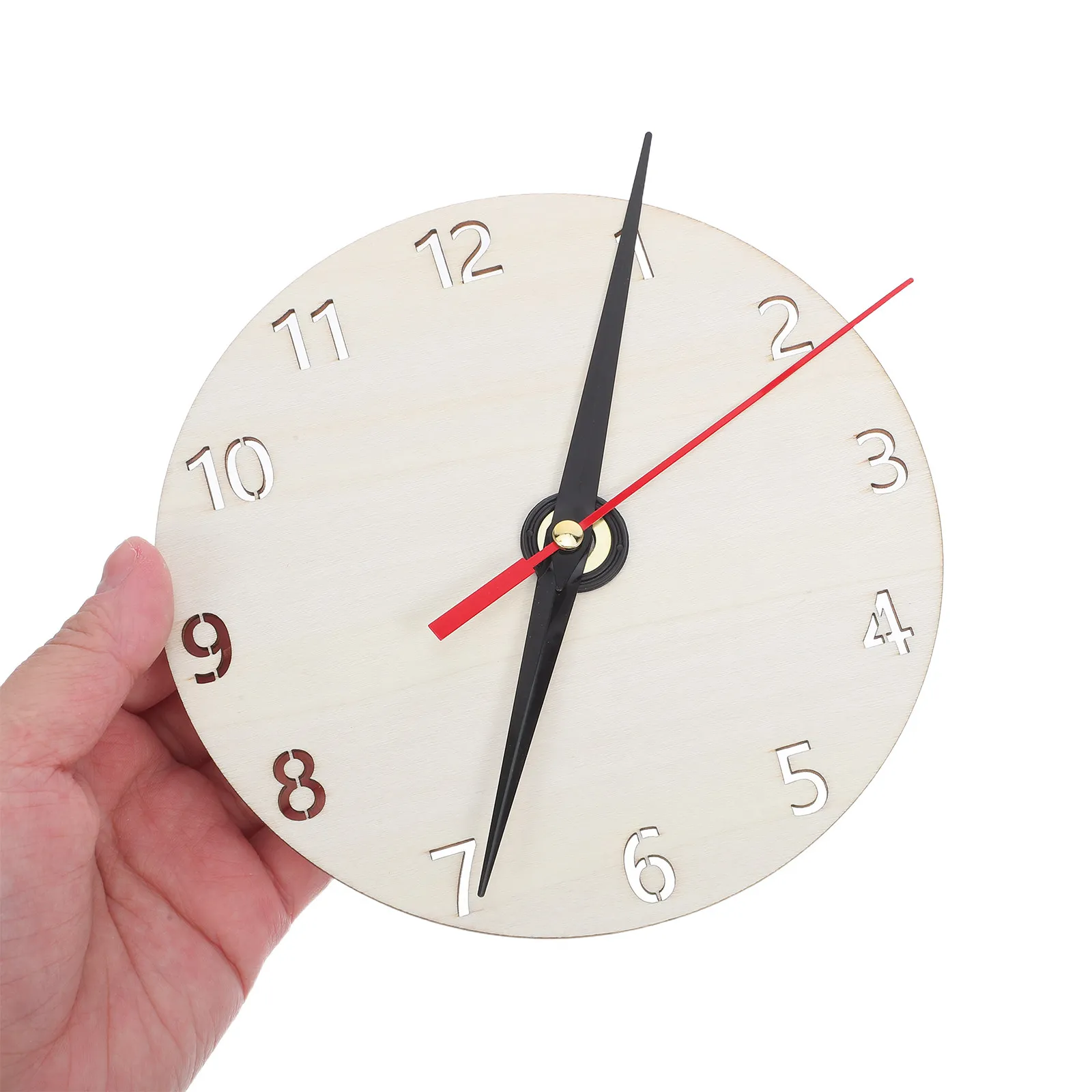 2 Sets Wooden Wall Clock Panel 9 Inch Blank Dial Face DIY Replacement with Pointers