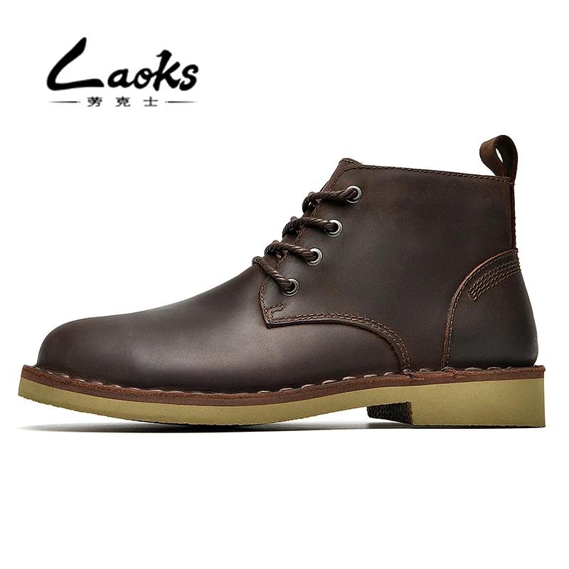 

Мужские ботинки Laoks в стиле ретро в американском стиле, весенне-осенние многослойные сумасшедшие кожаные модные износостойкие рубашки Work oes...