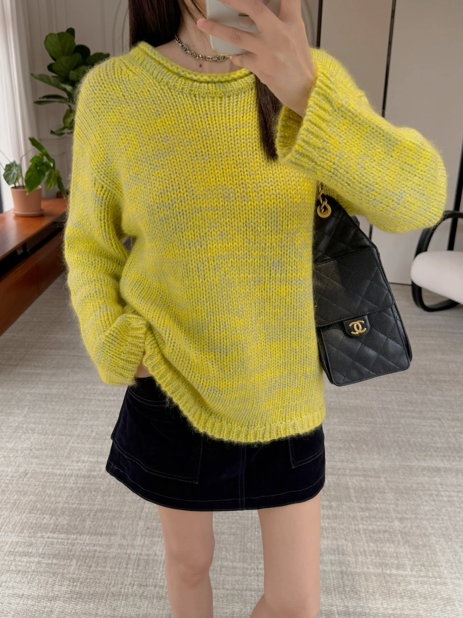 

Свитер Dopne Sakura из смесовой шерсти, свободного кроя, повседневный, с круглым вырезом, длинными рукавами и манжетами, женский топ