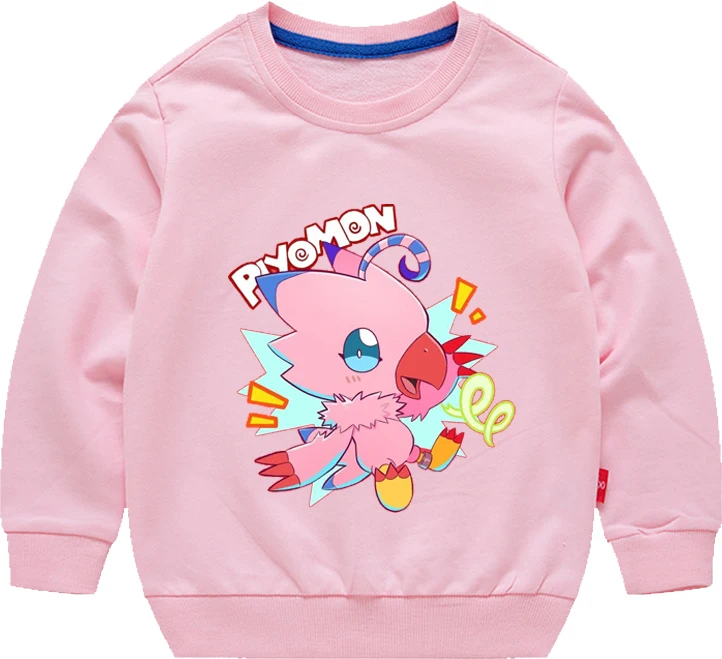 Digimon Adventure Agumon Impmon Terriermon Patamon Gabumon Guilmon Neues Modell Anime Kind Rundhals Langarm Junge Mädchen Hoodie