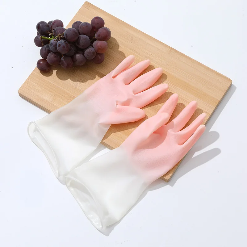 Household rubber gloves kitchen durable PVC rubber waterproof cleaning labor protection laundry and household dishwashing gloves