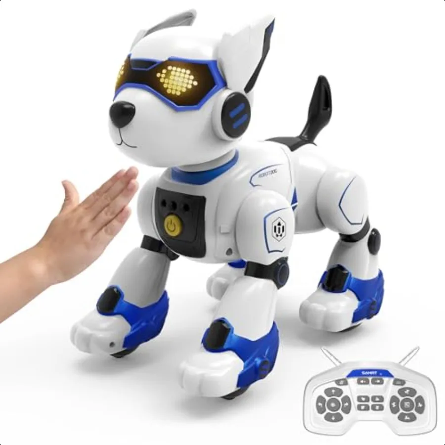 

Robot Dog for Smart Voice Interactive Robot Toys with Gesture Touch Sensing 80Mins Playing Time Programmable Remote Control Dog