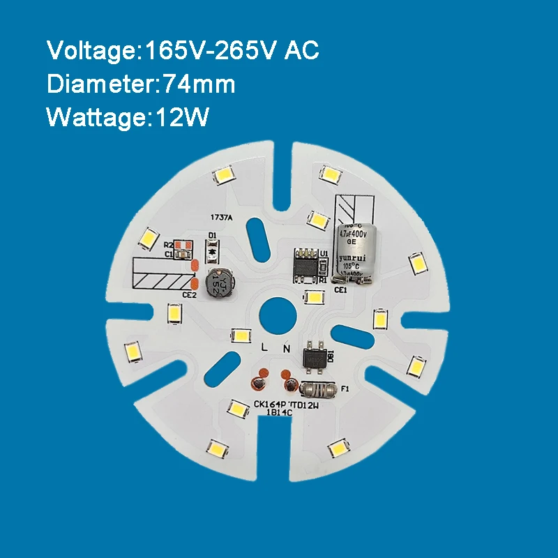 AC 220V bez kierowcy Chip Led biała ciepła 4000K trójkolorowa lampa tablica świetlna żarówka źródło okrągłe światło