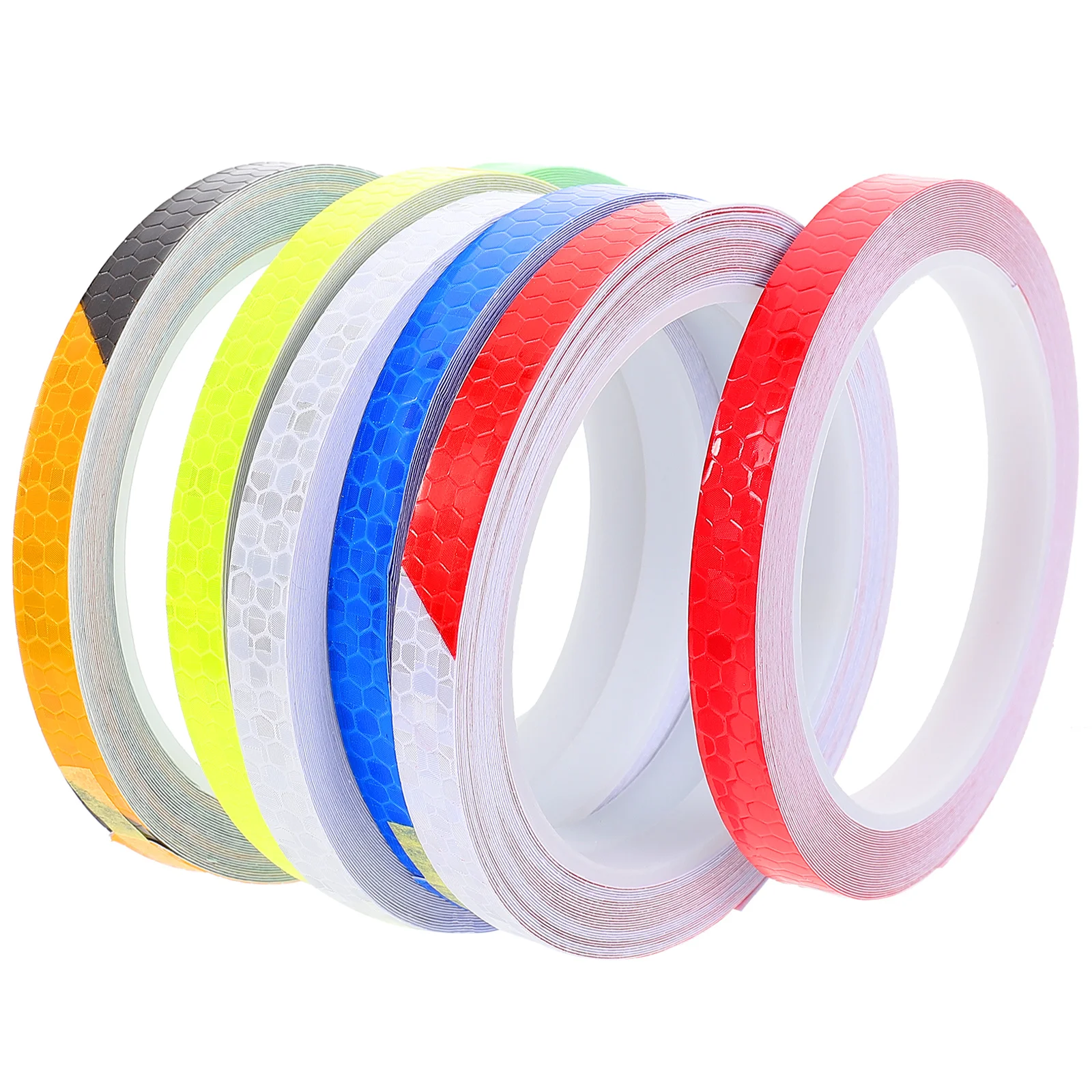 

7pcs Reflective Stickers Bike Warning Glow Decals for Bicycle Motorcycle Tire Rim Durable Wear Resistant Easy Attach Cuttable
