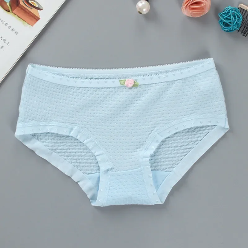 Lot de 5 slips d'été en coton pour fille, taille basse, sous-vêtements pour enfants, étudiants