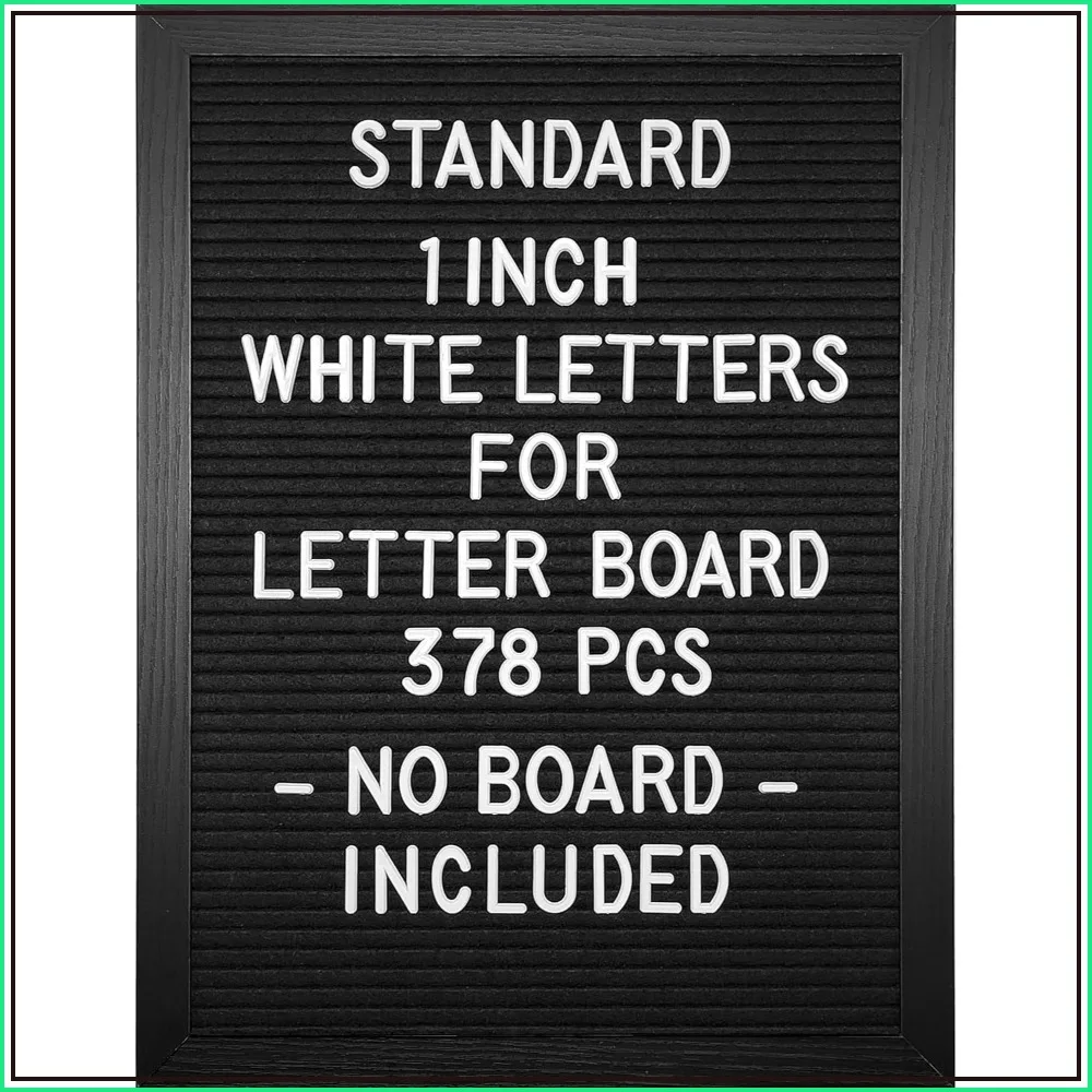 378pcs 1 Inch White Felt Letters & Numbers Set - Precut, No Board