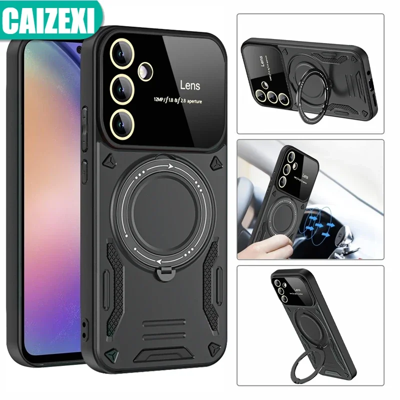 Magsafe Magnetic Ring Armor Phone Case For Samsung Galaxy A54 5G A 54 SM-A546B Camera Lens Wireless Charging Cover