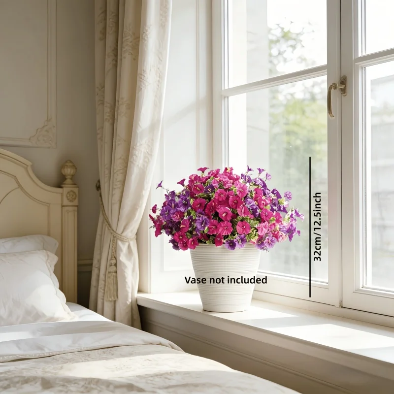 10 Bündel Künstliche Stiefmütterchen-Geranie-Blumen, Dekorative Blumen für Feiertage, Perfekt für Haus, Garten, Partys, Innen-/Außendekoration – Detail 4