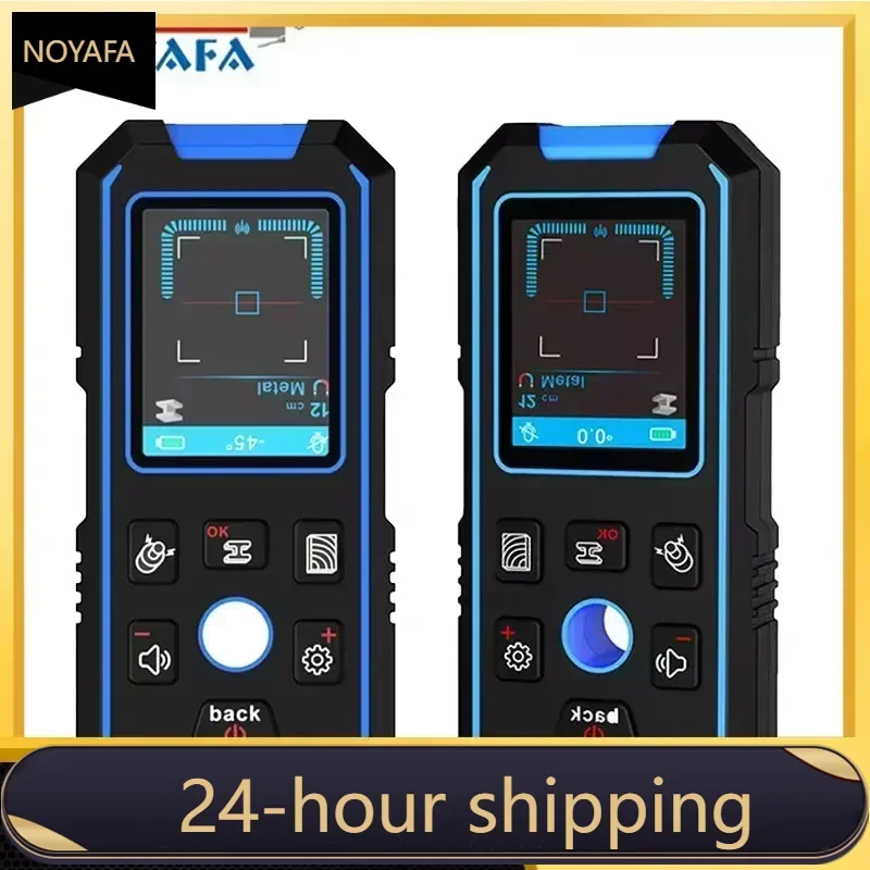 ZHOUCE NF-518 Metal Detector Backlit Black AC Wood Stud Finder Cable Wires Depth Tracker Undeground Wall Scanner LCD HD Display