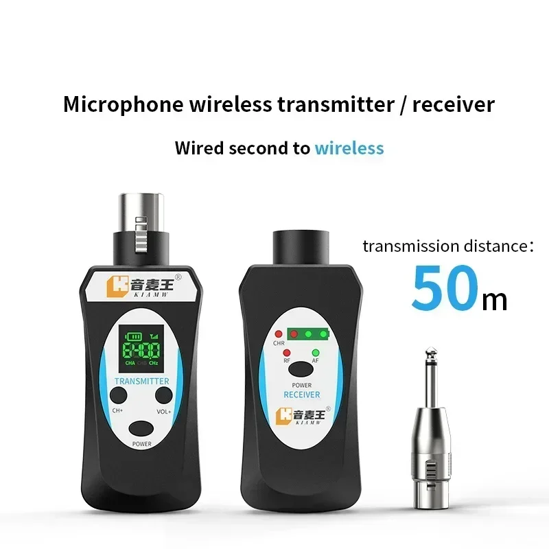 

Microphone Wireless System Mic HD Display Wireless Transmitter Receiver Audio Transmission Systems for Mixer Recorder