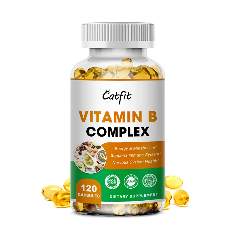 

Catfit Compound Vitamin B Capsule VB B1 B2 B3 B5 B6 B7 B9 B12 Resveratrol Relieve Stress&Immune System Support Beauty Health