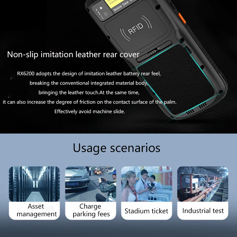 5.5 Inch Rugged Handheld PDA 5.5 Inch Android 10.0 OS Barcode Scanner Bulilt-in UHF RFID Reader Industrial Mobile Terminal