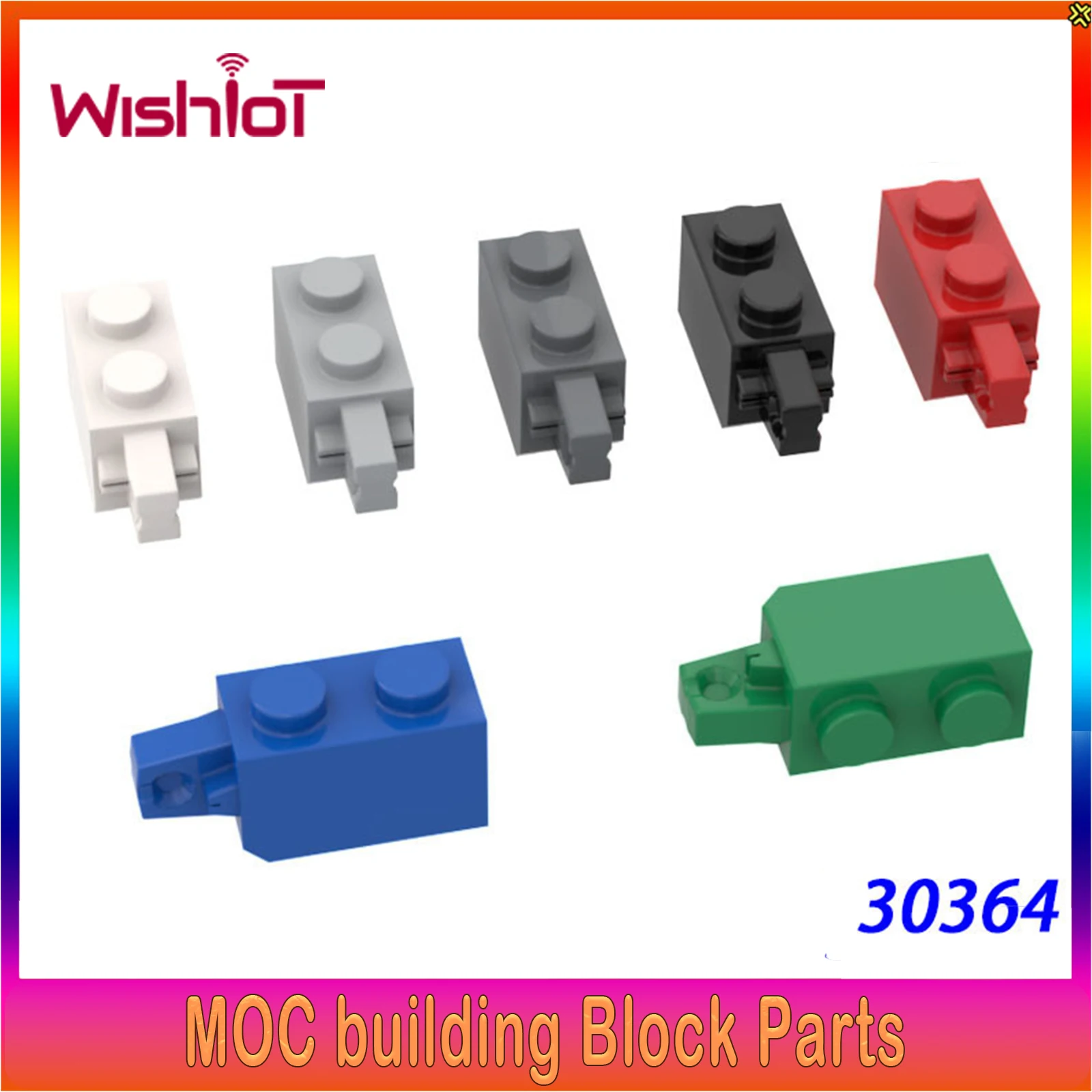 

100g 1x2 Single-sided Longitudinal Hinged Bricks (convex) 30365 Educational Assembly Modification Toy Kid DIY Parts