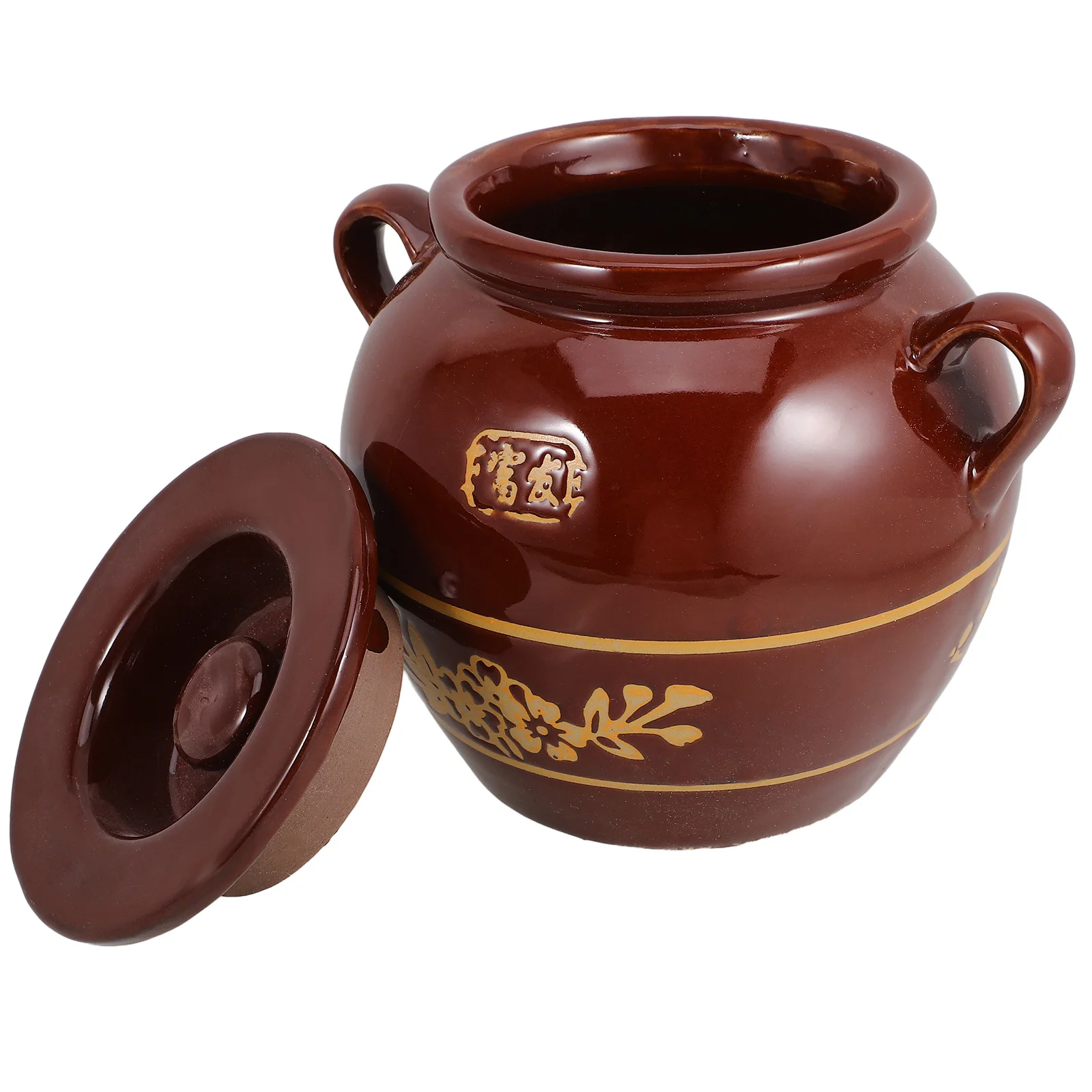 

High-Temperature Resistance Ceramic Lard Oil Jar Sealed Food Storage Container for Home Kitchen Home Storage Pot