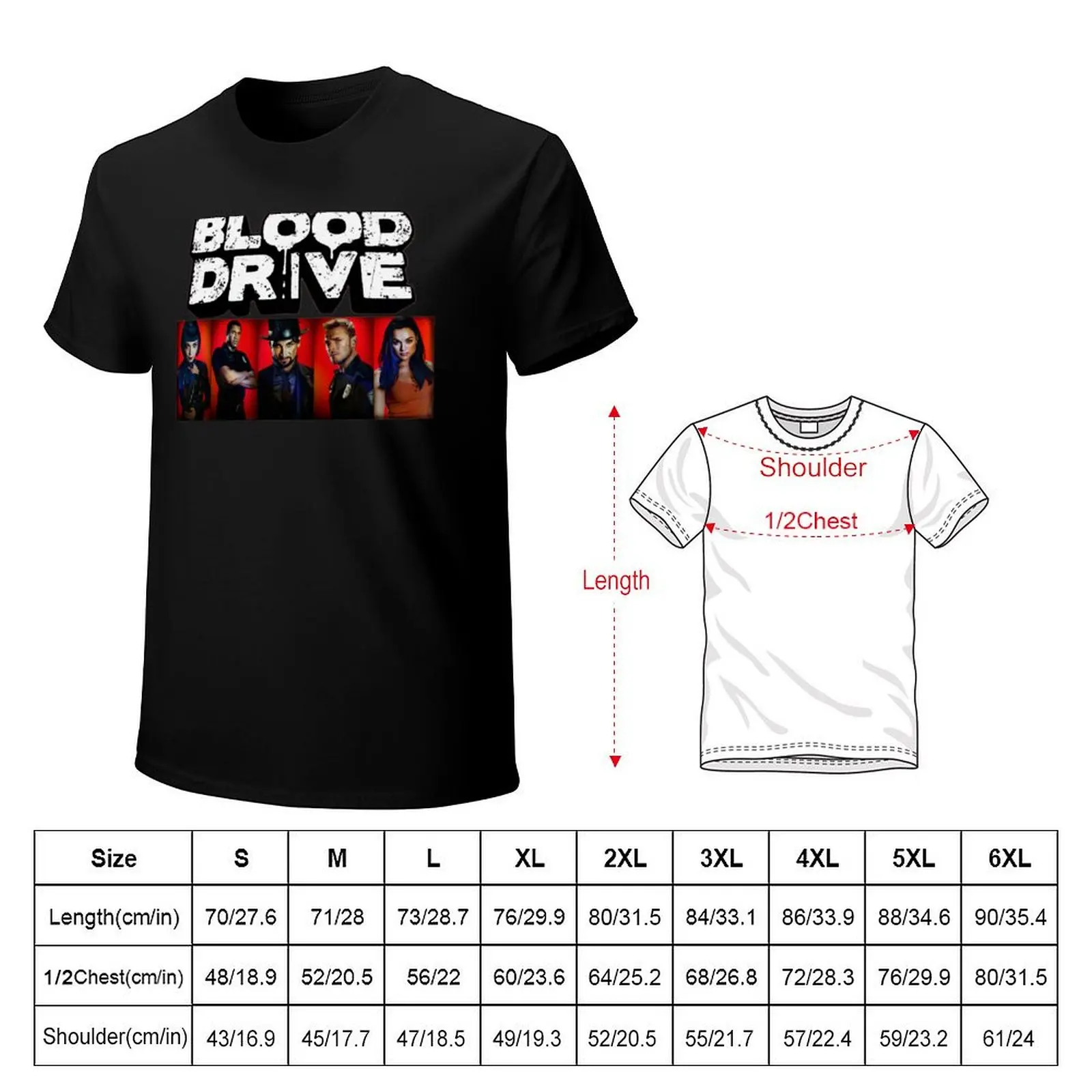 Blood drive cast T-Shirt anime tshirt oversized t shirt anime vintage clothes men graphic tees