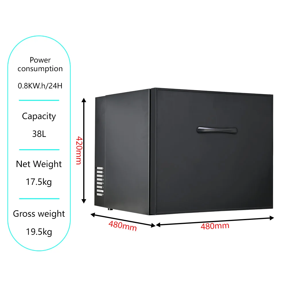 Smart 38L Drawer Refrigerator Customizable Bedroom Hotel Mini Built in  Upright Fridge