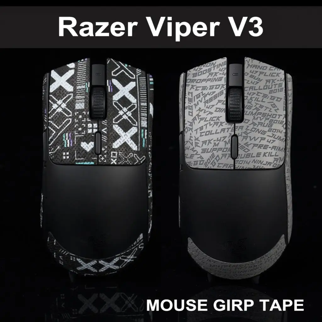 T Btl Gamer Muis Grip Tape Skate Sticker Voor Razer Adder V3 Non Slip Hagedis Huid Zuigen Zweet Pre Cut Easy Install Pc Gaming