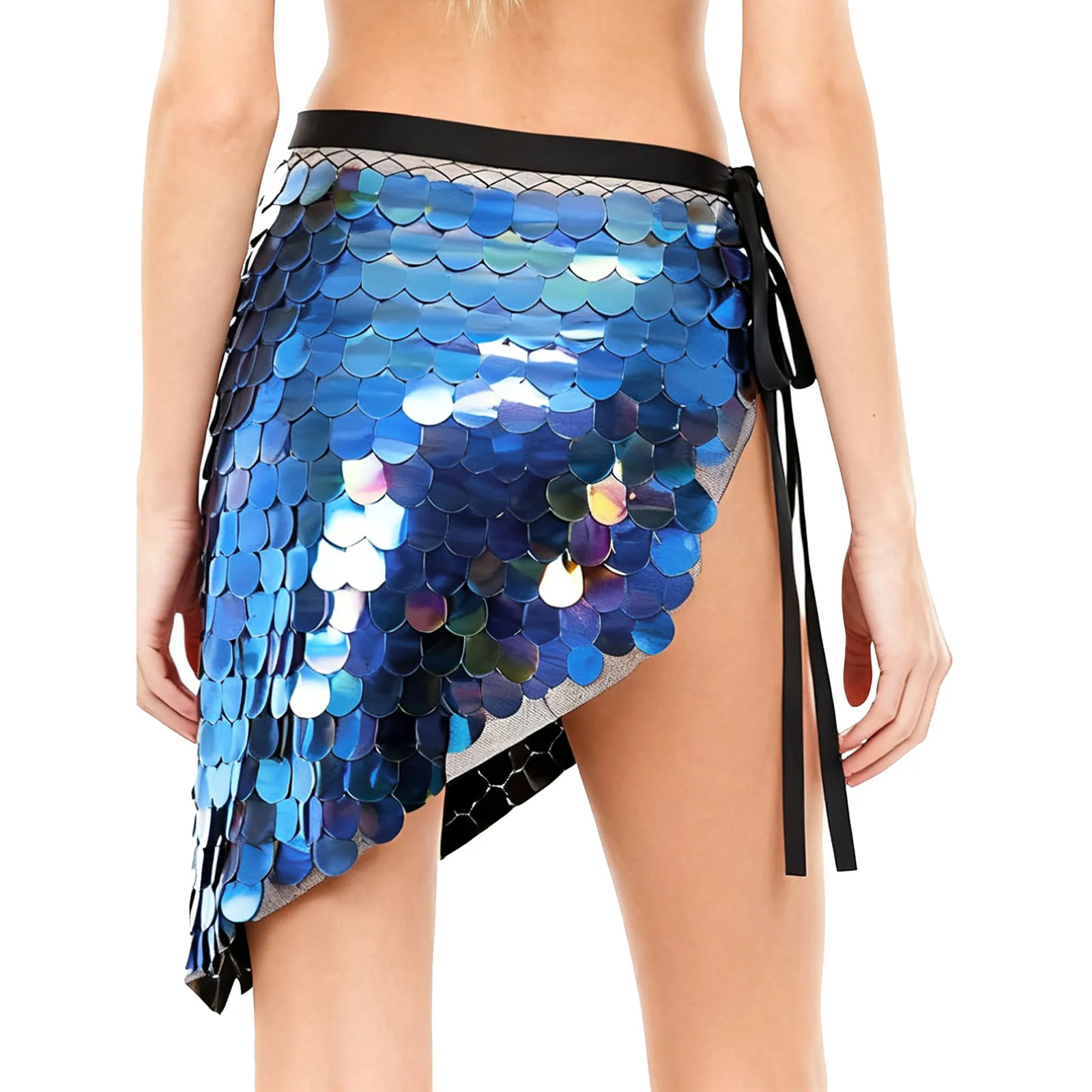 Femmes paillettes paillettes danse du ventre hanche écharpe à lacets taille jupe hanche enveloppement pour Chacha Latin salle de bal danse scène Performance