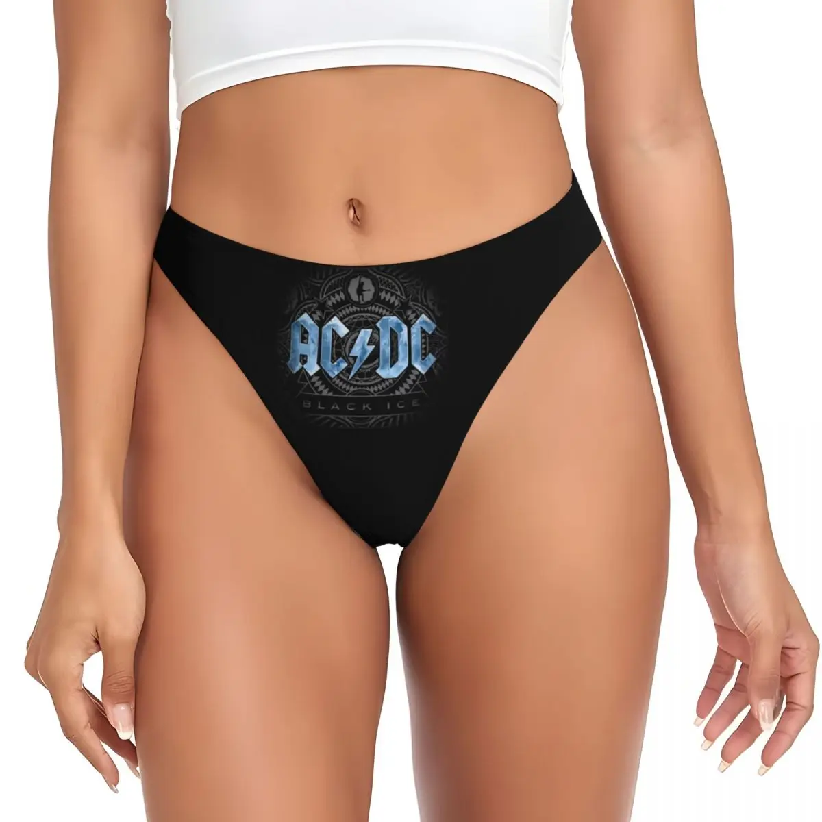 Custom AC DC Heavy Metal G-string Panties Sexy Breathable Women Stretch Thongs Comfort Underwear