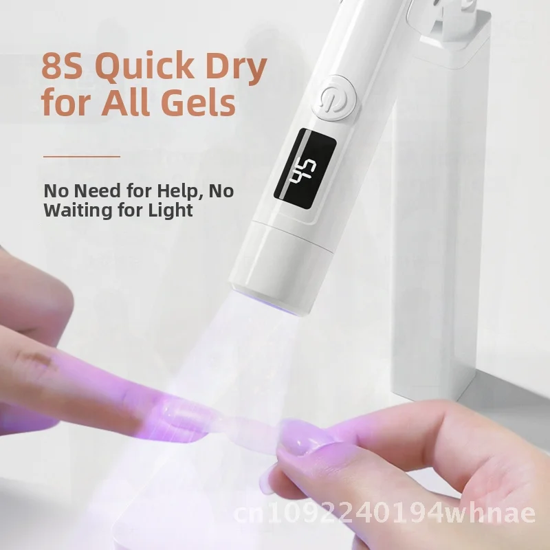 

Portable Hand-Held Nail Art Lamp Holder 360-Degree Rotating Multi-Functional White Nail Baking Lamp Stand for All Users