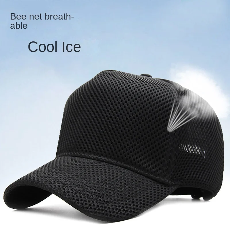 Gorra de béisbol de malla con cabeza grande para hombre y mujer, gorro transpirable ajustable para deportes al aire libre, correr, Verano