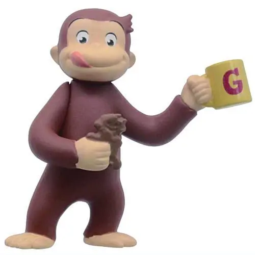 Japanese Genuine Gacha Scale Model Nostalgic Animation Curious George Character Routine Little Monkey Action Figure Toys