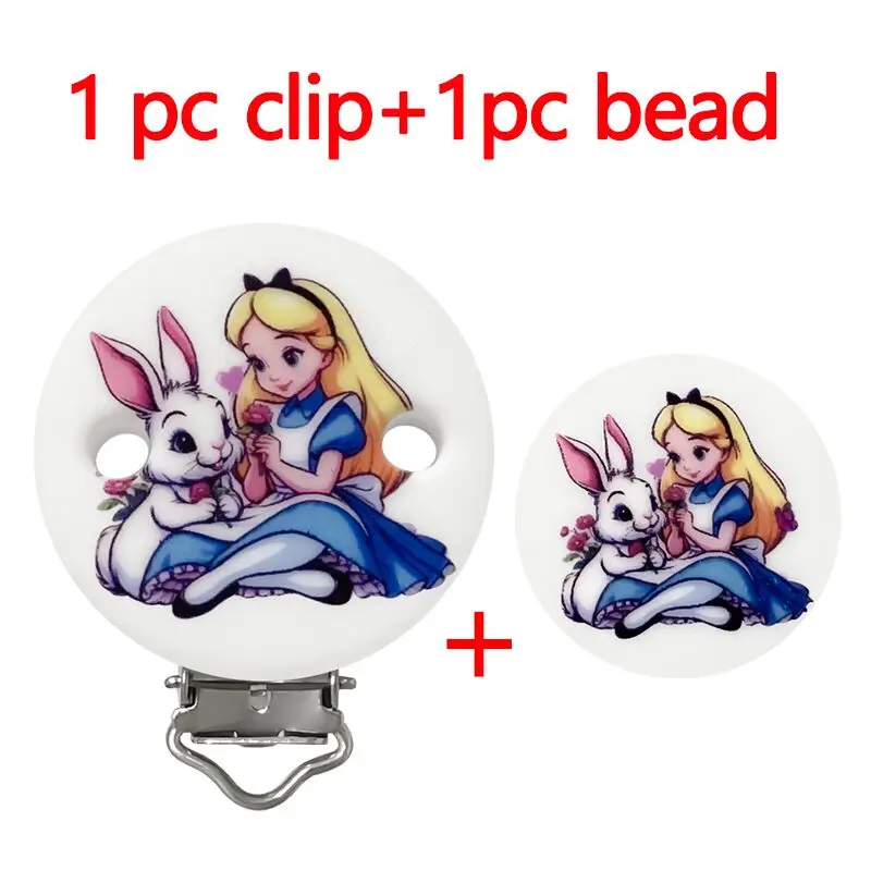 2 Stück/Set Neue Silikon-Cartoon-Muster-Clips DIY Nippelketten-Perlen Schmuckzubehör