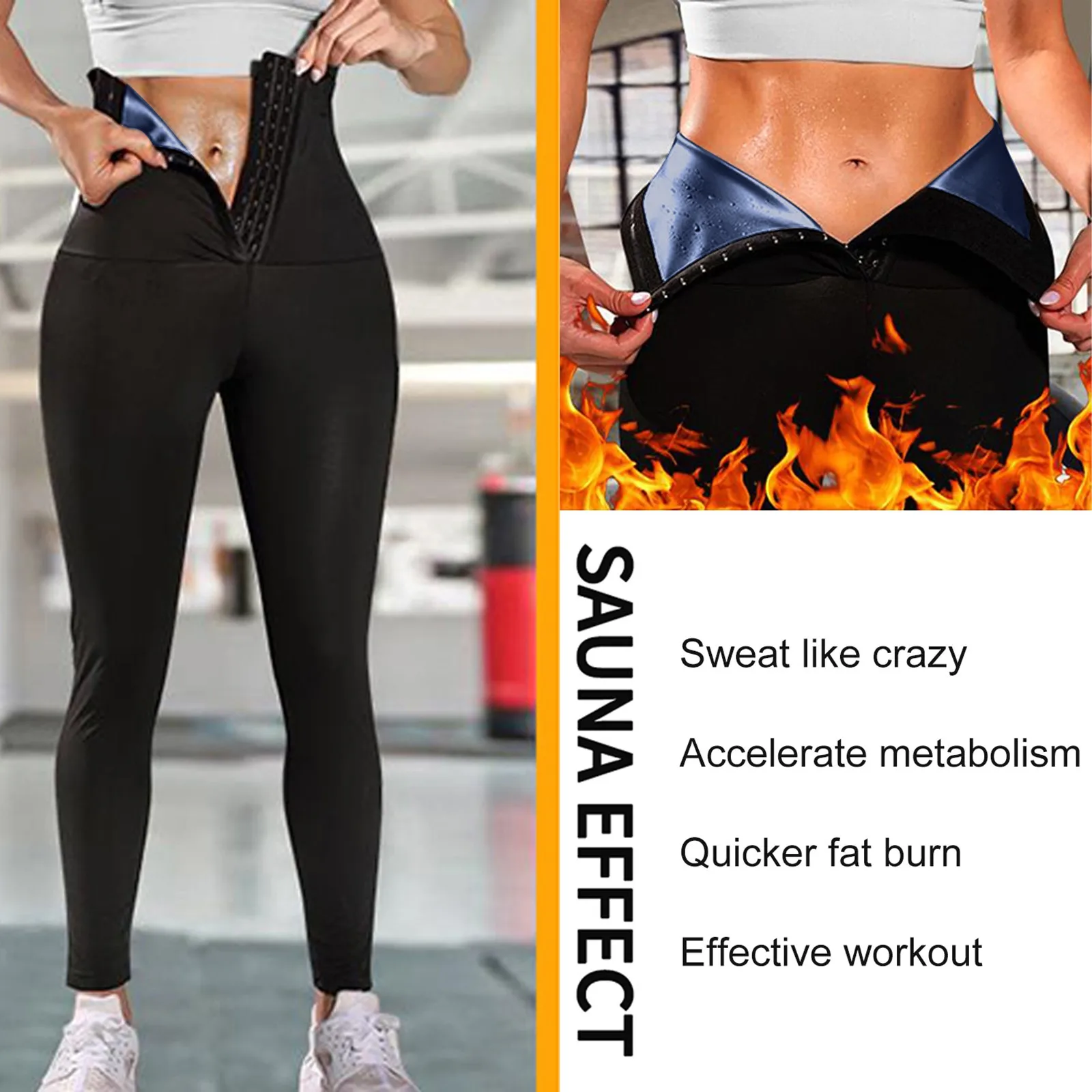 Sweat Sauna Pants For Women High Waist Trainer Slimming Leggings Compression Workout Body Shaper Thighs Yoga Pants Lot Small