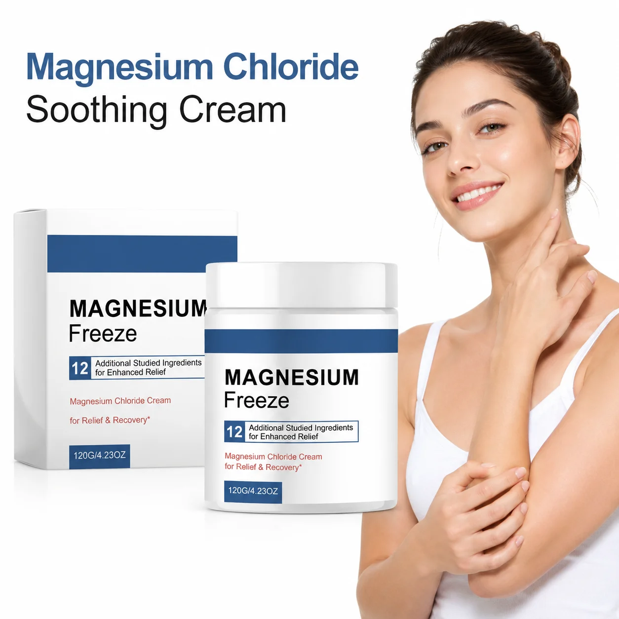Magnesium Chloride Body Cream Muscle Massage Balm for Joint Care Dry Rough Skin Moisturizing Cream for Elbows Knees Back