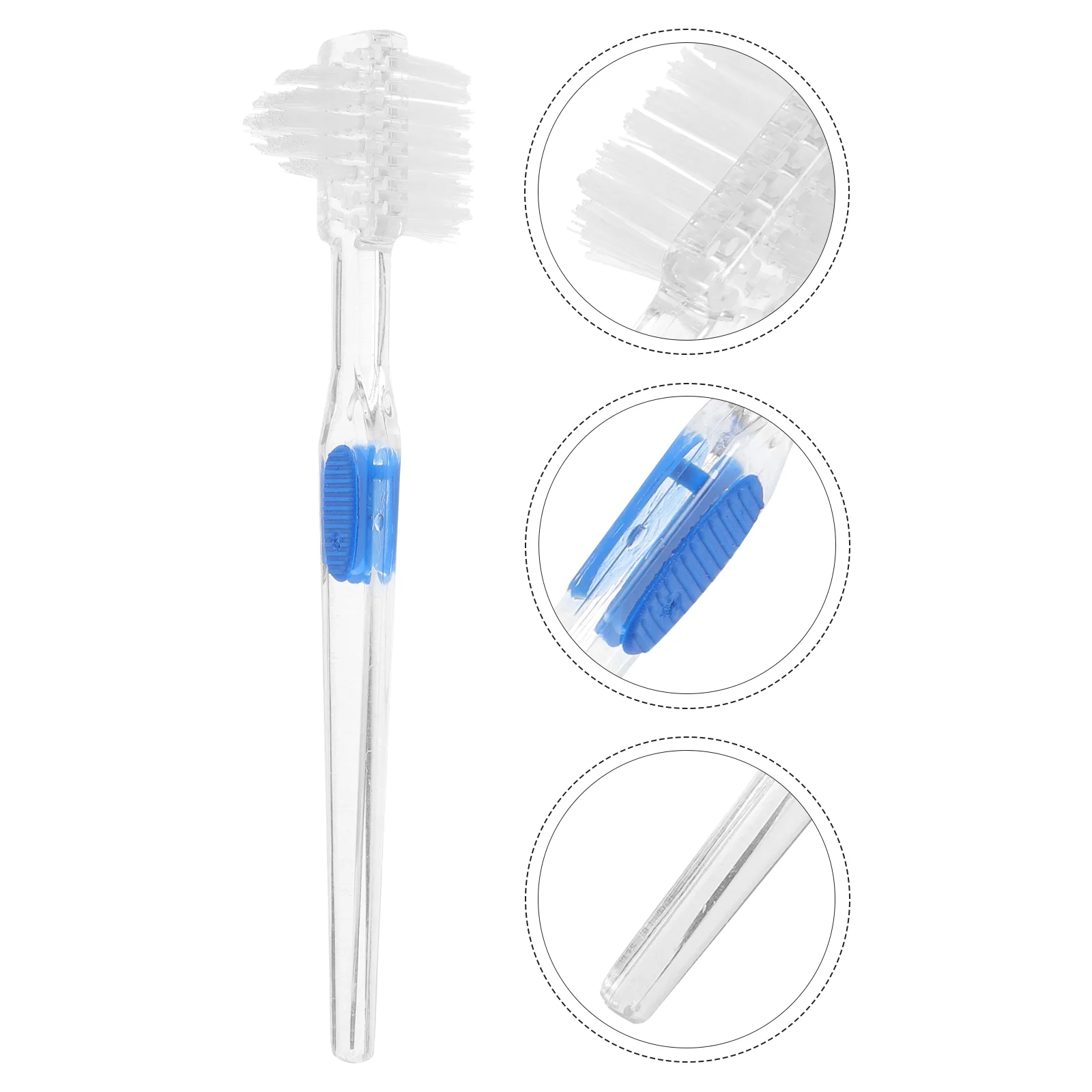 

3 Pcs False Teeth Cleaning Cleaner Denture Brush Manual Maintenance Double Sided Toothbrush Gentle