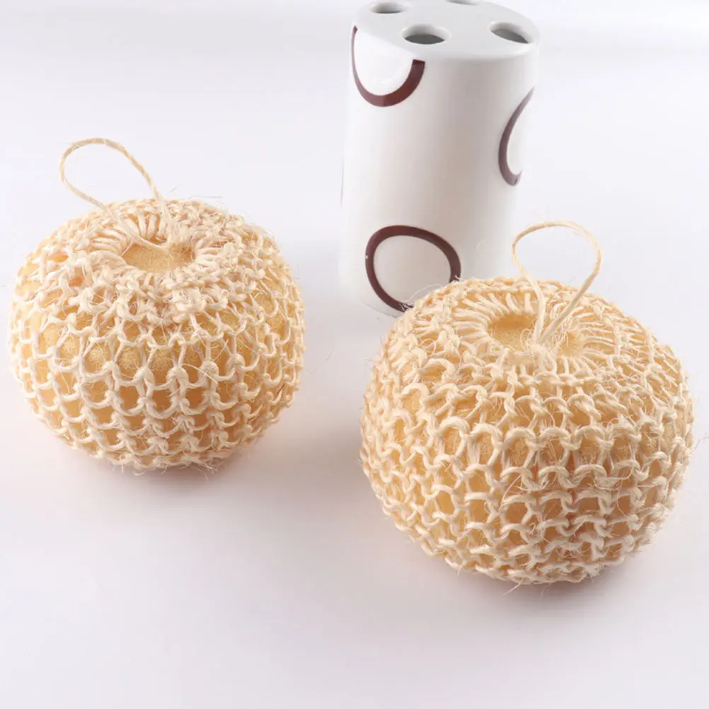 

5Pcs Body Cleaning Sponge Ball Eco-Friendly Sisal Bathing Wipe Smooth Exfoliating Tool for Daily Use Body Scrubber