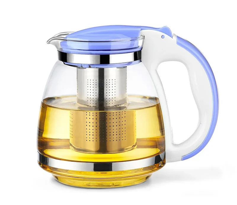 1500ml Heat-resistant glass tea pot kettle with 304 stainless steel infuser teapots for tea party heated container brewing