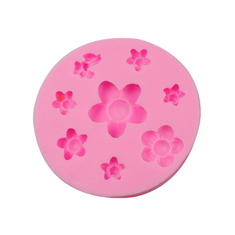 Cherry Blossom Flower Silicone Mold Cupcake Toppers Baby-Shower Fondant Cake Decorating Tool Chocolate Mould