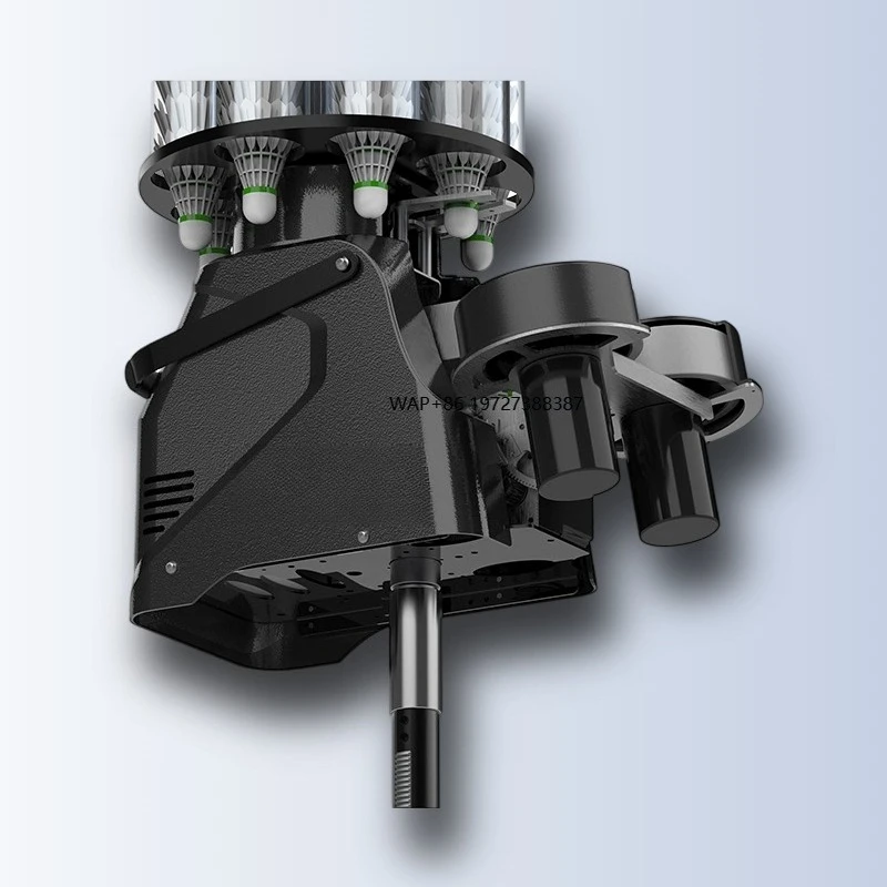 

PB 6001 Pro Battery Powered Badminton Launcher 180 Capacity Lithium Battery 4 6 Hours 60W Power Durable Construction