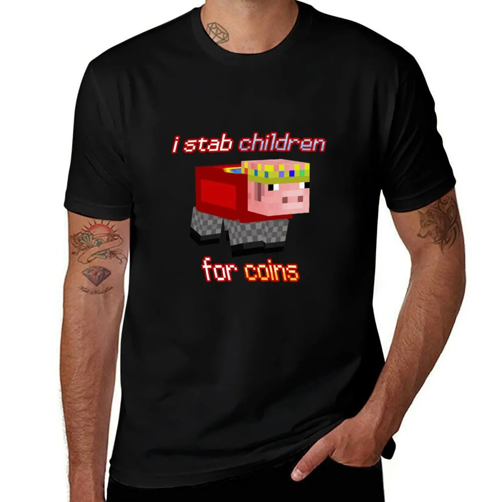

Technoblade I stab Children for Coins T-Shirt Trendy Pattern T-Shirt for Men