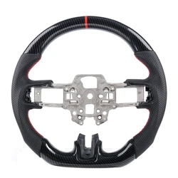 Hydro-Dip Carbon Fiber Look Steering Wheel For Ford Mustang 2018 2019 2020 2021 2022 GT350 GT500 Ecoboost Shelby