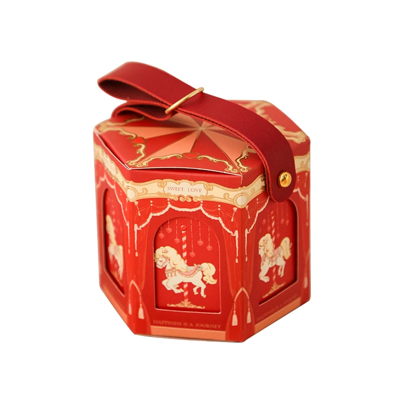 Happy candy box wedding European carousel new personalized gift box creative packaging bag